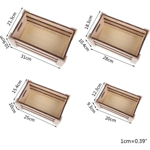 Creative Rectangular Wooden Desktop Storage Basket Desk Organizer Box Desktop Sundries Collection Arrangement Eco Home