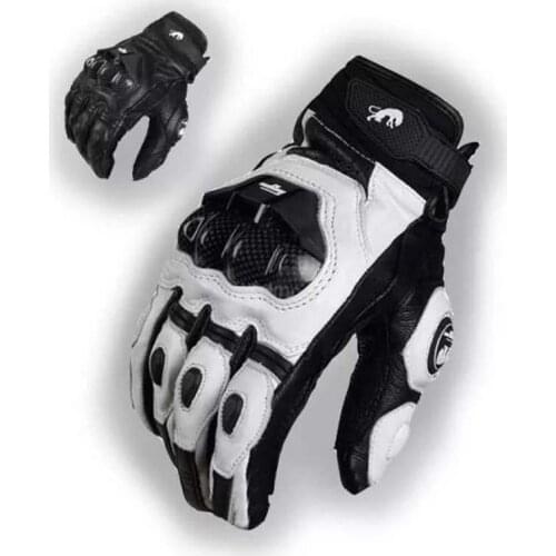Motorcycle Gloves Leather Carbon Fiber Race Cycling Anti-fall Breathable Anti-slip Short Gloves
