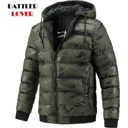 Men Double Face Wear Cotton Jacket Thick Winter Camouflage Fashion High-end Cold And Windproof Warm Outwear Male Hooded Overcoat