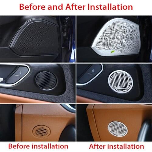 Aluminum Alloy Car Door Speaker Cover Trim for Alfa Romeo Giulia 2017-2020 Car Styling Chrome Car Decoration Accessories 3 Style