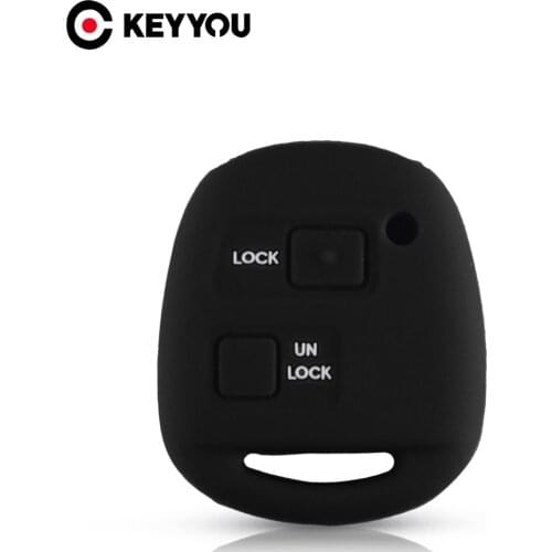 KEYYOU Silicone Key Case Cover Skin For Toyota Camry 4Runner Yaris Corolla RAV4 For Lexus RX LS GX SC Fob 2 Buttons Car Styling