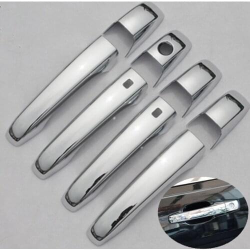 FUNDUOO New Chrome Car Side Door Handle Cover Trim Sticker With SMART Keyhole For Dodge JCUV 2011 2012 2013