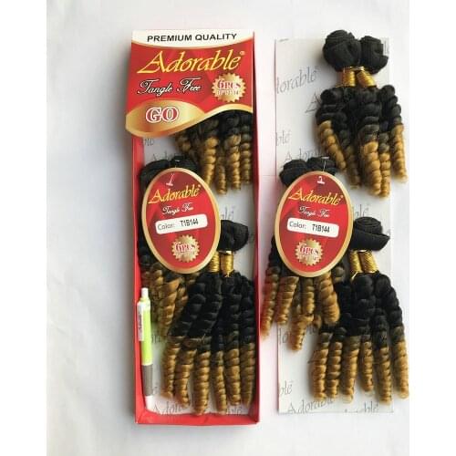 Adorable Full Packet Synthetic Hair Weaving Loose Wave 6 In 1 Set,Soft Heat Resistant Fiber Hair Bundles Go 6pcs Ombre Color