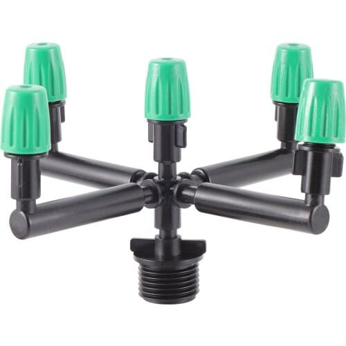 Garden Irrigation Misting System Watering Atomizing Sprayer With Water Fittings 5-Way Fogger Nozzles Cooling Humidify Supplies