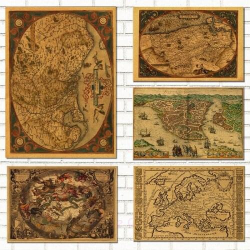 Vintage Classic various Movie Treasure Map Kraft Paper Poster Wall Sticker Art Craft Map Bar Cafe Decor gift 4