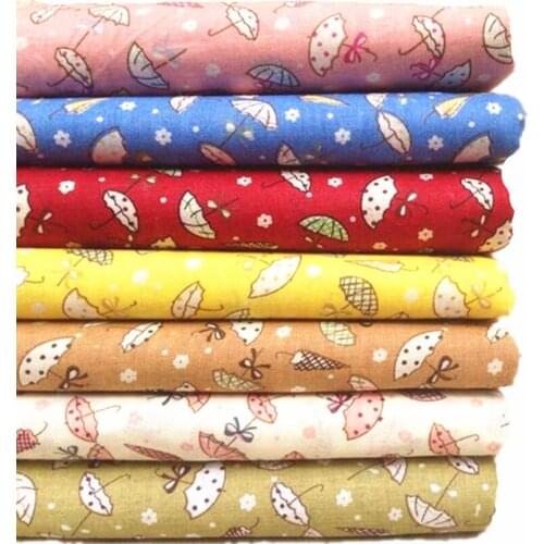7pcs 50x50cm New arrive 7 color small umbrella 100% Cotton Fabric Sewing Tilda Doll Cloth DIY Quilting Patchwork Tissue Textile