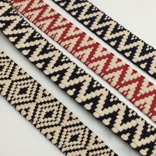 1yard 4cm Weave Ethnic Lace Webbing Ribbon for diy Crafts Bags Belt Decoration Clothing Sewing Accessories Trim