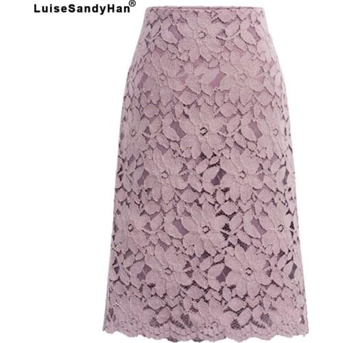 2020 A- shaped skirt for womens wear summer made of beautiful and elegant floral lace Typical clothing style
