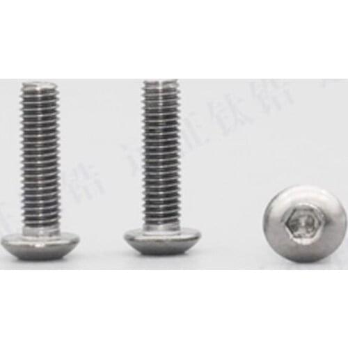 5-10PCS iso7380 m2 m2.5 m3 m4 m5 m6 TA2 titanium hex socket button head screw