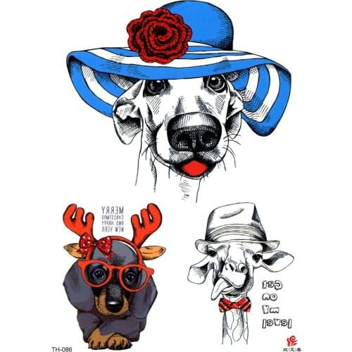 5pcs Mr. Animal Waterproof Temporary Tattoos Men Tatouage Temporaire Femme Cute Animals Henna Tatoo Sleeve Sticker