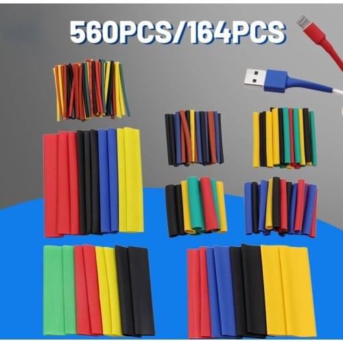 560PC Polyolefin Shrinking Assorted Heat Shrink Tube Wire Cable Insulated Sleeving Tubing Set Electrician heat shrinkable tube
