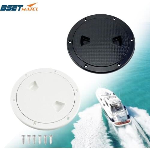 6 inch Plastic Round Deck Inspection Hatch Cover ABS Boat Twist Screw Out Deck Inspection Plate Marine Yacht RV Accessories