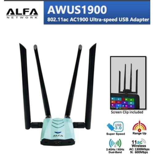 ALFA AWUS1900 uses RT8814U Chipset Dual-band 2.4\5G High-power Wireless Network Card For Kali Linux Netscout AirMagnet
