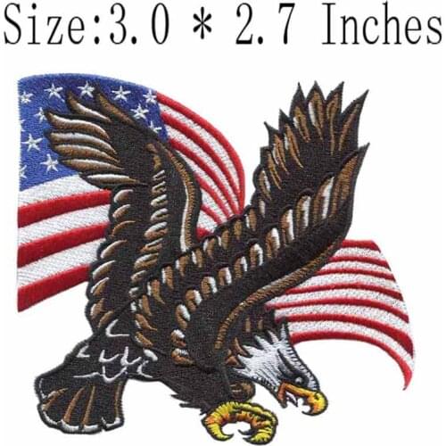 USA flag eagle 3.0"wide embroidery for patch floral/sewing patch/ribbon embroidery