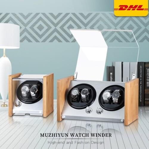 Automatic Luxury Watch Winder Box Display Accessories Mechnical Wooden for Male Wood Storage Metal Knob Switch Rectangle