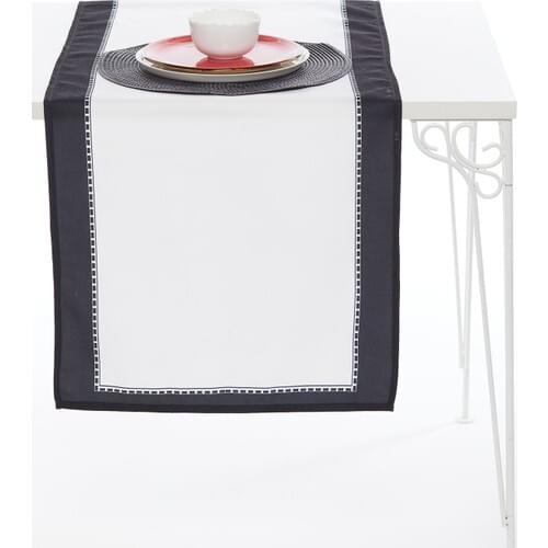 Ays Home Straight Black Color Stain resistant Woven Runner