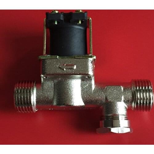 Free Shipping 12Vdc Solenoid Valve copper electroplating 1/2" normally closed hot water valve for bathroom 0-120C Hot water mach