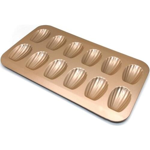 Stainless Steel Cake Mould Muffin Madeleine Pan 12-Cavity Baking Pans Tray Shell Shaped Nonstick Mold
