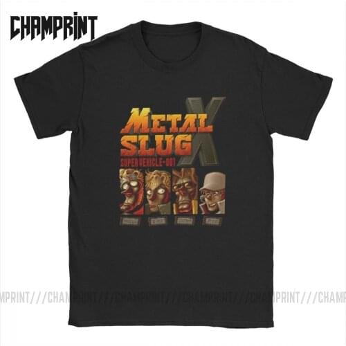 Humorous Metal Slug X T-Shirt for Men O Neck Cotton T Shirts Retro Classic Geo Gun Game Short Sleeve Tees Birthday Present Tops