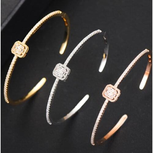 GODKI Trendy Luxury Stackable Bangle For Women Wedding Full AAA Cubic Zircon Crystal CZ Dubai Bracelet Party Jewelry