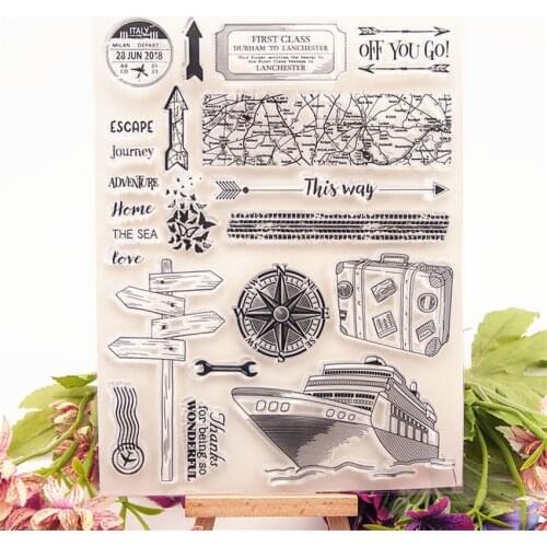 Hot sale Nautical travel Transparent Clear Stamps / Silicone Seals Roller Stamp for DIY scrapbooking photo album/Card Making