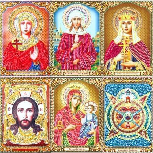 Huacan Special Shaped Diamond Painting Religious Diamond Embroidery Mosaic Icon Home Decor