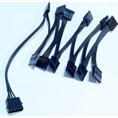 IDE male to 12sata female Hard Disk HDD SSD Power Cable IDE1 Splitte to 112sata 15PIN For Chia Mining Server
