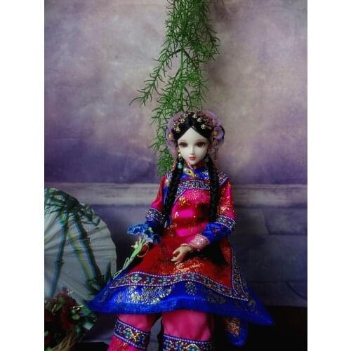 32cm Chinese Dolls like BJD Doll 12 Jointed Body 1/6 Vintage Oriental Ancient Qing Dynasty Girl Dolls Gifts