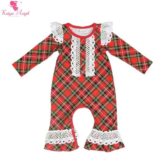 Kaiya Angel Hot Sale Baby Girls Clothes Fashion Plaid Print Long Sleeved Newborn Romper Spring Autumn Style Toddler Jumpsuit