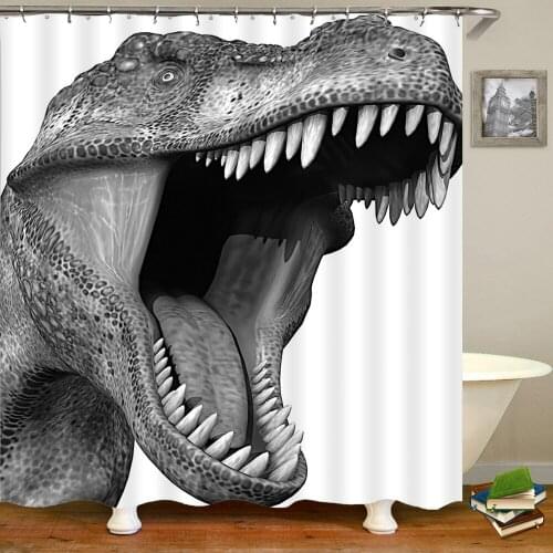 3D Dinosaur Washable Shower Curtain Waterproof Fabric Bathroom Shower Curtains Decor Gersonality Animals Printed Bath Screen