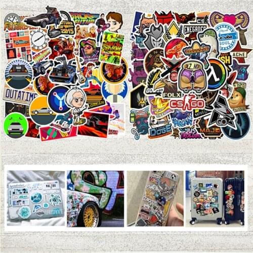 50PCS Calssic Movie Back To Future Stickers CS GO Games Stickers For Suitcase Motorcycle Fridge Laptop Waterproof Decal Toys