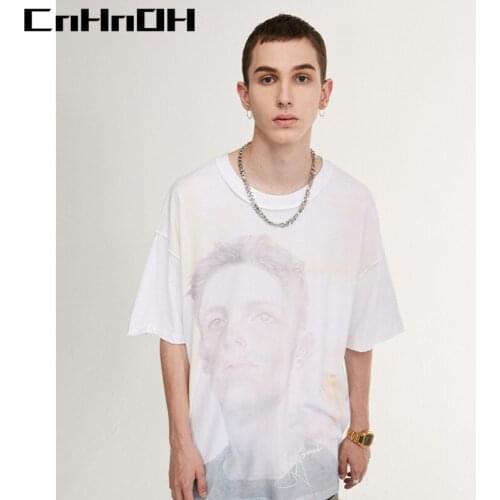 CnHnOH New Arrival Teeshirt Homme Streetwear Mens T-shirts Oversized Top Clothing Tee Shirt Tie Dye 13180