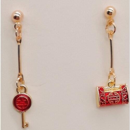 New key lock pendant earrings womens accessories womens luxury earrings jewelry gifts