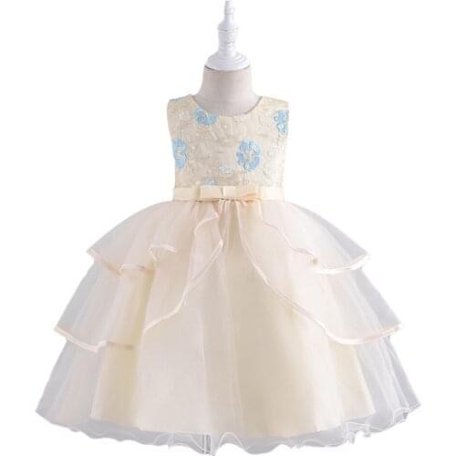 Girls Dress Emboridery New Children Princess Kids Wedding Ball Gown for Girl Birthday Party Dress Vestido Wear 3-9 Years