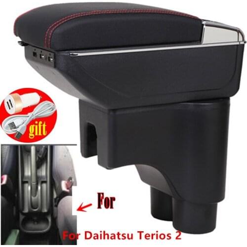 For Daihatsu Terios 2 armrest box USB Charging heighten Double layer central Store content cup holder ashtray accessories