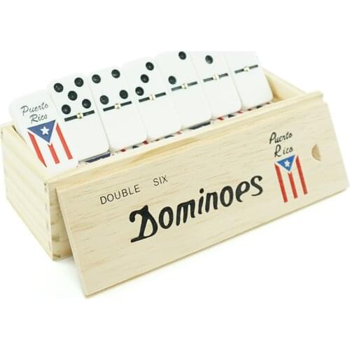 Double Six Puerto Rico Domino in Wood Box Play Table Game with Your Friend