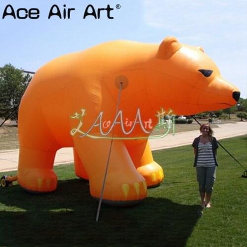 Advertising Inflatable yellow polar bear,inflatable bear cartoon with blower Special for Christmas