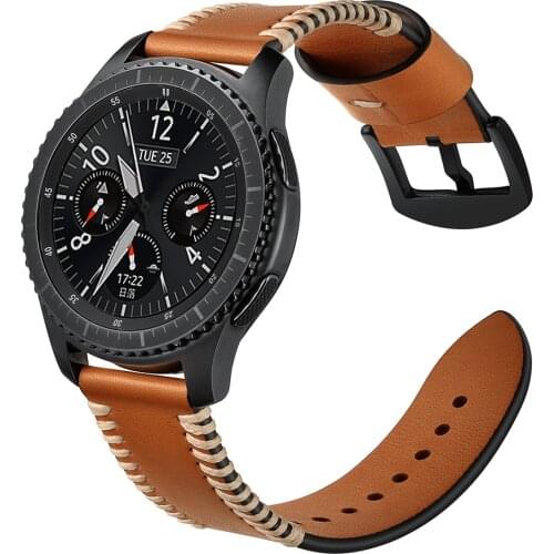 BEAFIRY Handmade Stitching 20mm 22mm Watch Band Genuine Leather watchbands for Men Women belt Watch Strap for Huawei Samsung