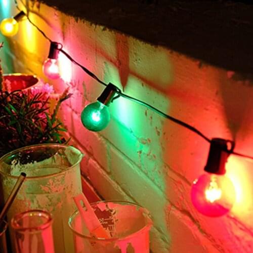 G40 Globe Ball Christmas String Light With 25 Multicolor Bulbs Outdoor Garden Party Wedding Villa Hotel Fairy Garland Light