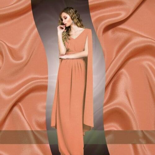 Pink natural mulberry silk crepe de chine fabric 114cm width 23 momme anti-wrinkle soft shirt womens clothing fabric for dress