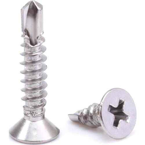 Phillips Cross Recessed Flat Head Self Tapping Screw Threaded Self Drilling Bolt Stainless Steel M3.5 M3.9 M4.2 M4.8 M5.5 M6.3