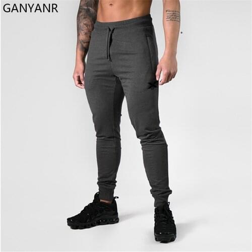 GANYANR Running Pants Men Jogging Gym Sport Training Sportswear Trouser Trackpants Workout Soccer Bodybuilding Sweatpants Jogger
