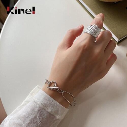 Kine 925 Sterling Silver Minimalist French Geometry Bracelets Bangles for Women Sterling Silver Jewelry