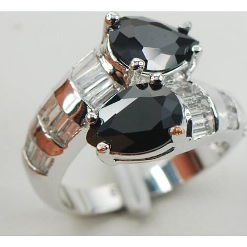 Black Onyx Fashion Women 925 Sterling Silver Ring F962 Size 6 7 8 9 10