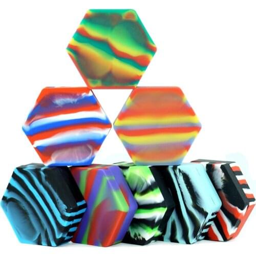 2pcs\lot 110ml big capacity silicone container big hexagon silicone jar for oil wax dab cigarette cream non-stick