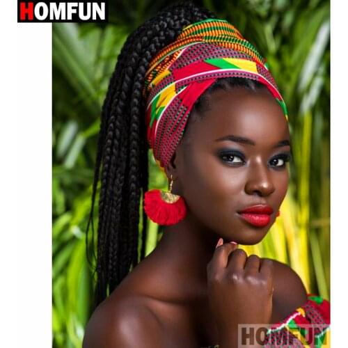 HOMFUN 3D Diamond Painting "African woman" DIY Full Rhinestones Drill Cross-stitch Kits Square Round Diamond Embroidery A20122
