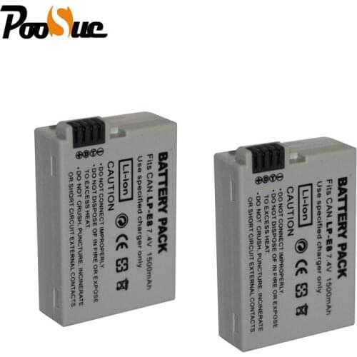 2Pcs LP-E8 lp e8 lpe8 Rechargeable Camera Battery for Canon 550D 600D 700D T2i T3i T4i T5i