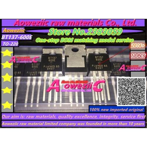 Aoweziic 2016+ 100% new imported original BT137-600E BT137 TO-220 triac 8A/600V
