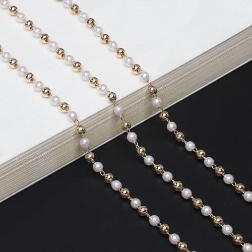 Luxury Fashion Women Link Chain Pearl Beads Glasses Chains Silicone Eyeglasses Cord Sunglasses Necklace Band Accessories