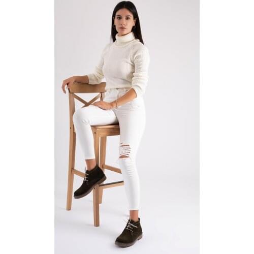 CZ London Genuine Leather Women Laced Boots Pad Support Winter Chukka Boots